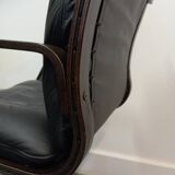 Westnofa Scandinavian office armchair in leather