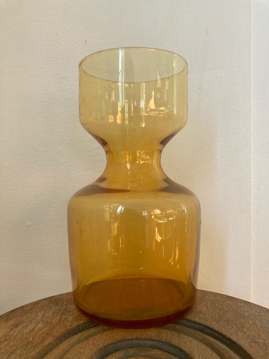 Amber glass vase