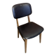 Vintage Scandinavian Chair Beech + Black Skai Seat & Back 60s