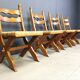 Vintage oak and wicker brutalist chairs, 1960s - set of 6