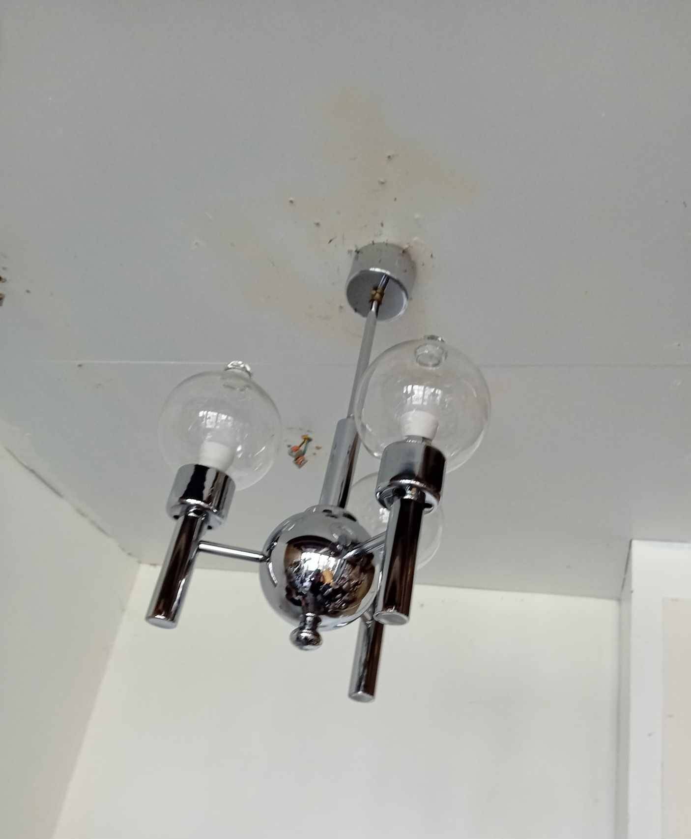 Chandelier with 3 branches space art 70's murano