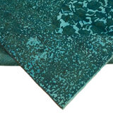 Handmade turkish unique 1980s turquoise wool carpet