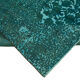 Handmade turkish unique 1980s turquoise wool carpet
