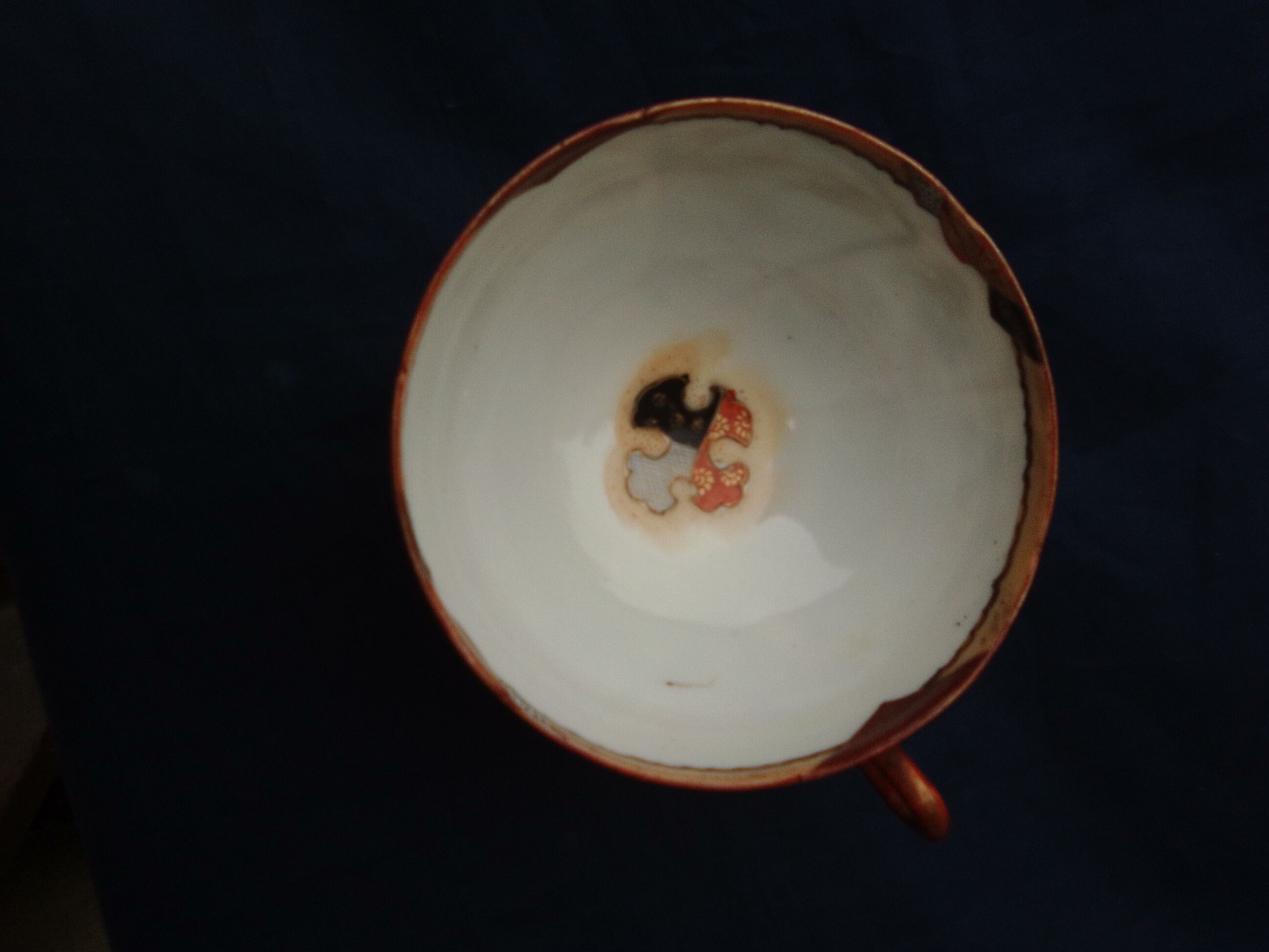 Porcelain tea cup Japanese pattern diam 9.5 cm