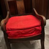 Rustic walnut armchair with sticks