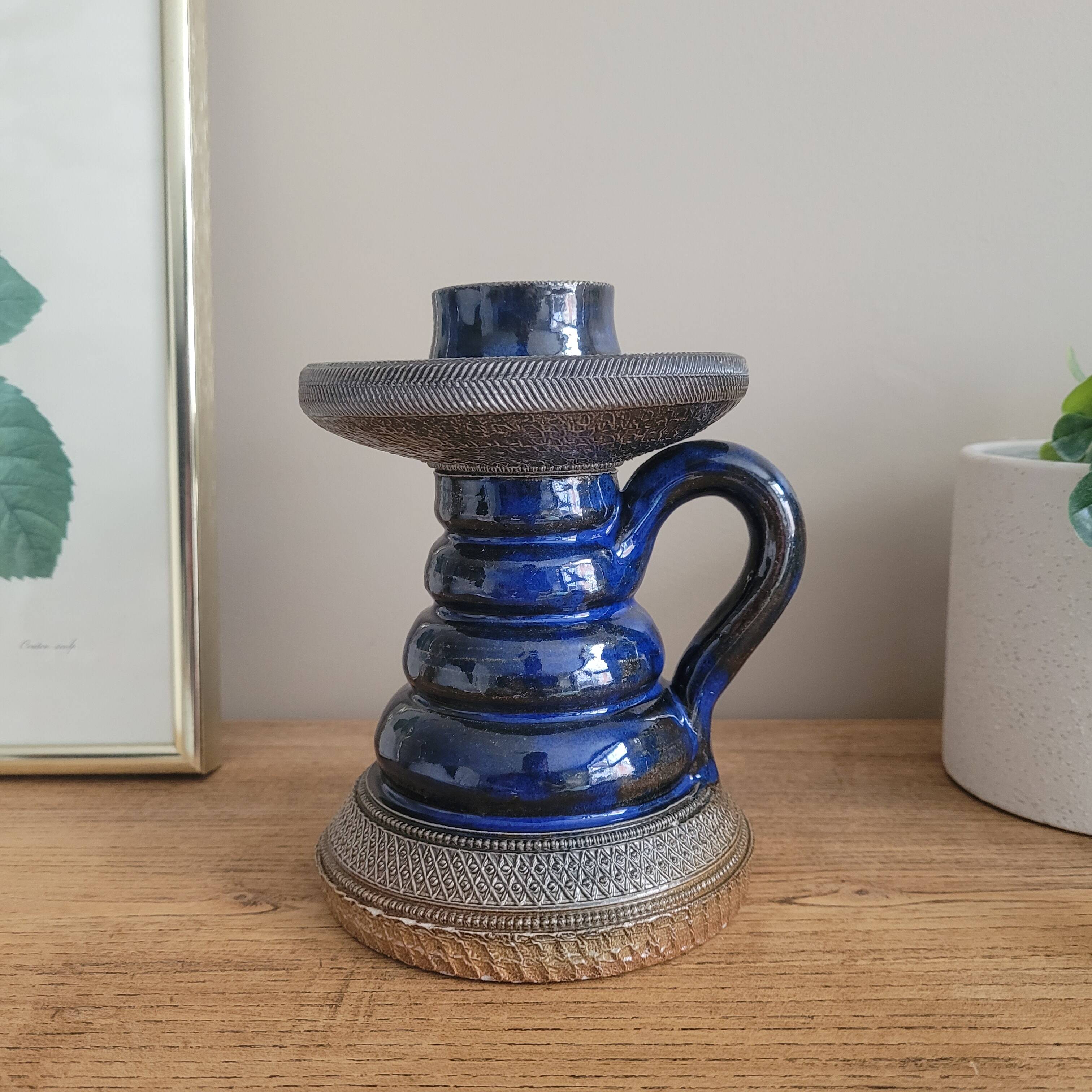La Redoute x Selency ceramic candle holder 14 blue