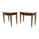 Pair of Neoclassical Style Marble and Mahogany Bedside Tables
