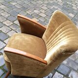 Armchair gold vintage 50-60s velvet