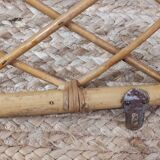 Bamboo and wicker wall coat rack