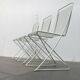 White postmodern Kreuzschwinger chairs by Till Behrens for Schlubach, 1980s, set of 3.