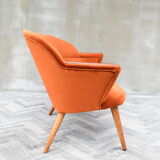 Vintage Sofa, 1960s, Russet Velvet