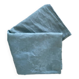 Large old blue-gray damask tablecloth - Linen - 350x260 cm