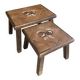 Antique nesting tables vallauris atelier barrois wood + ceramic c