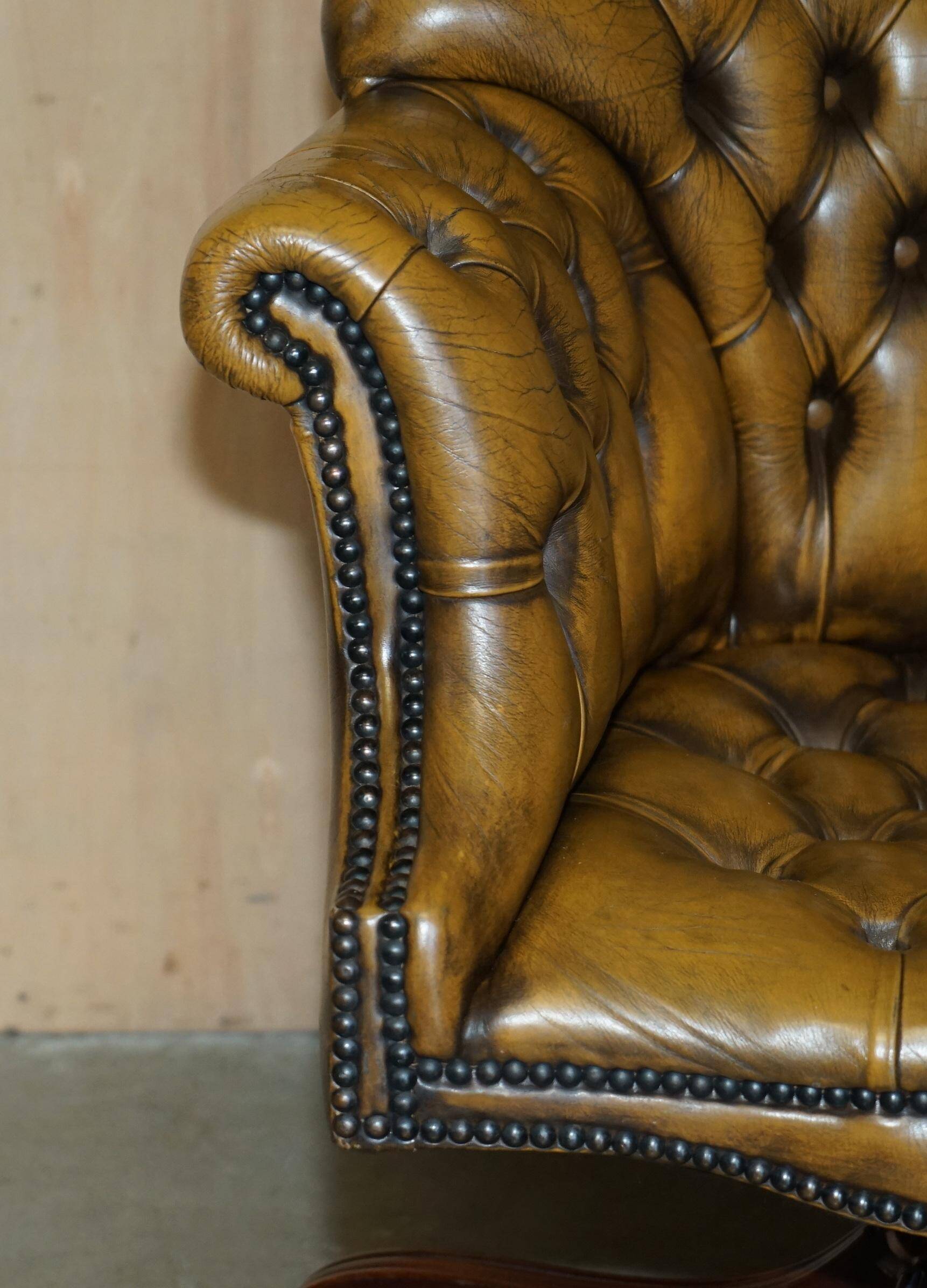 Vintage Leather Chesterfield Director's Armchair