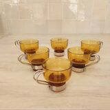 Amber glass italian coffee espresso cups