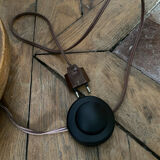 Lampadaire vintage Art déco en bois tourné