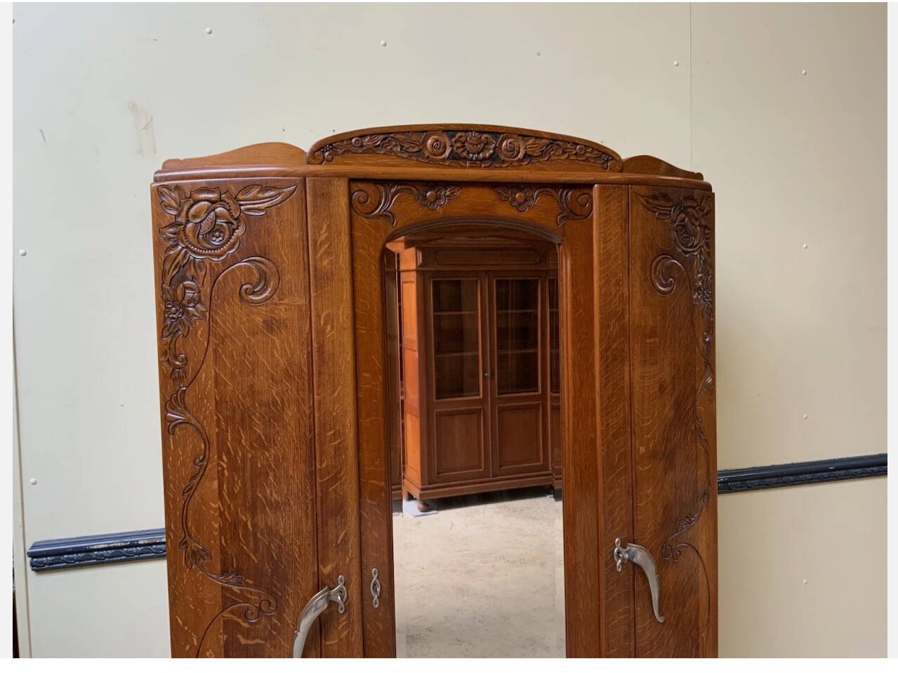 Armoire en chêne massif, Wäscheschrank - Art Deco