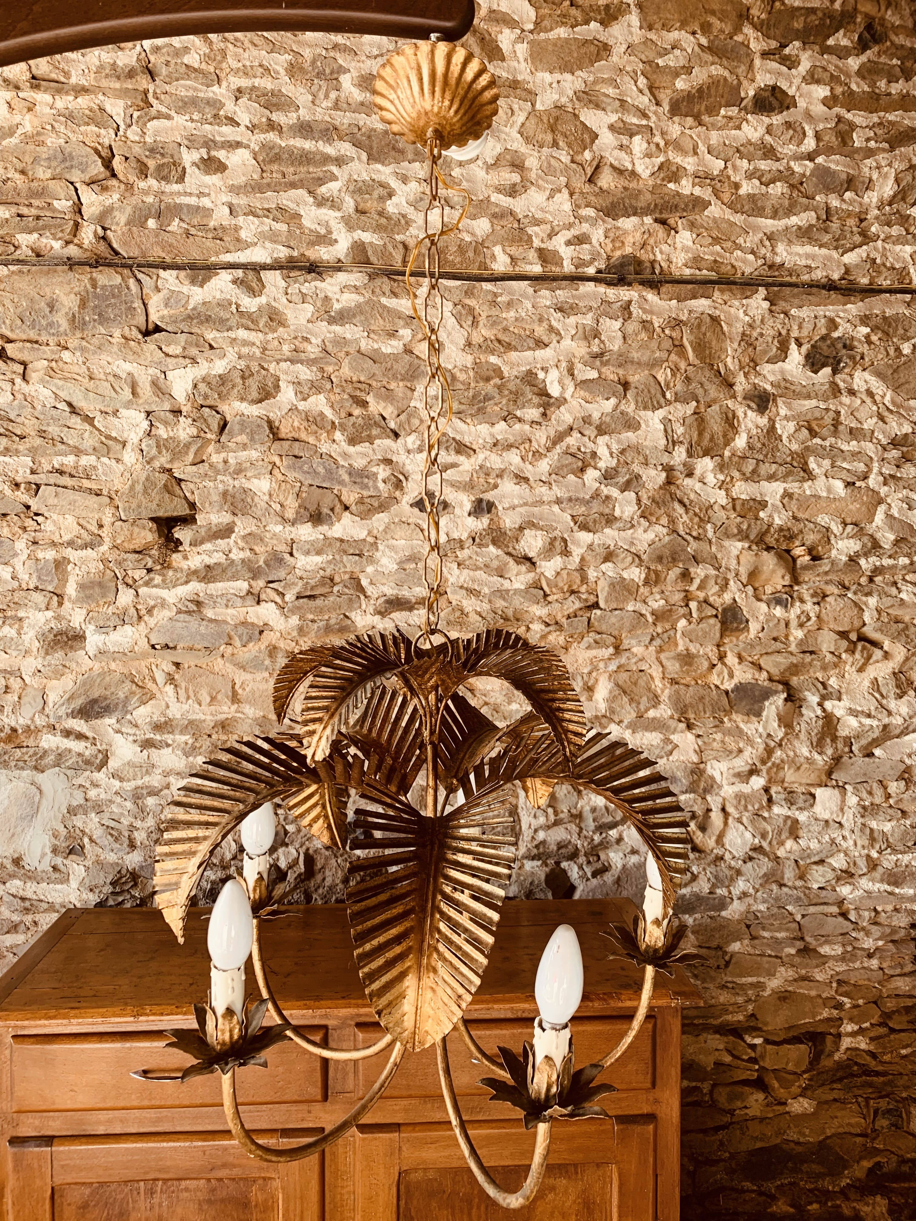 Palm type chandelier by Hans Kogl