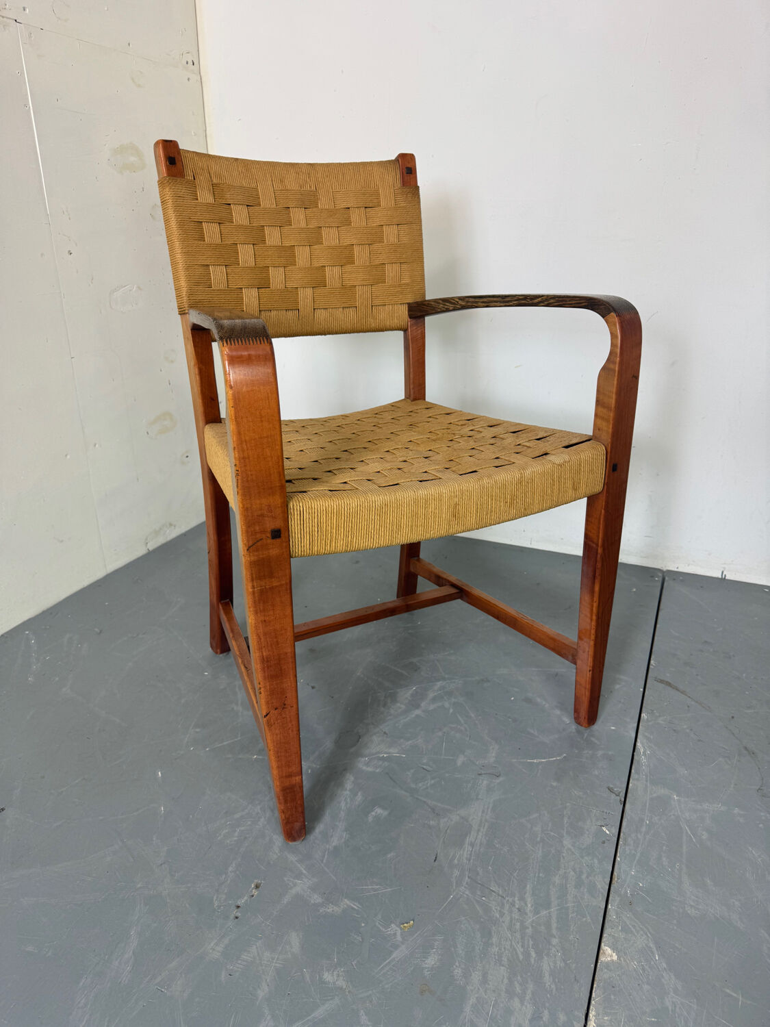 High quality Scandinavian Style Wood and Rope Armchair, 1970s