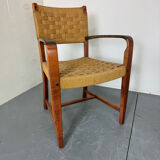 High quality Scandinavian Style Wood and Rope Armchair, 1970s
