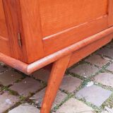 Vintage cabinet from the 50s in solid oak with compass feet