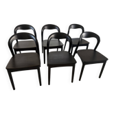 Lot de 6 chaises design bois noir — style premium