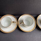4 Moka Cups and their saucer – Limoges Porcelain