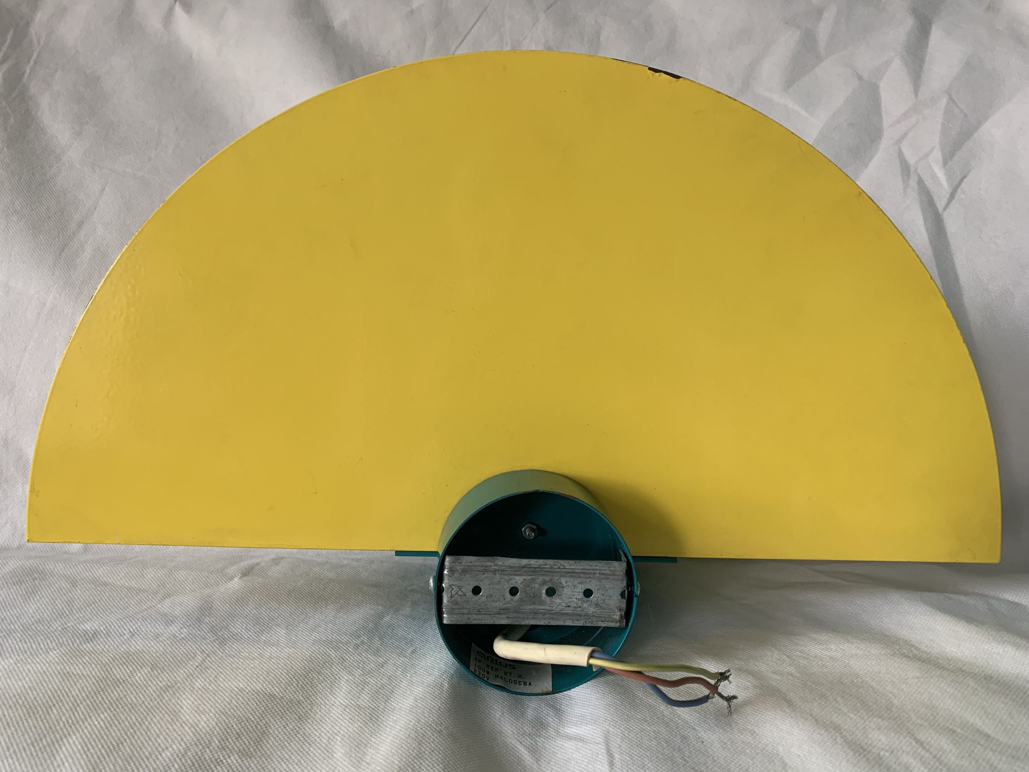 Colorful metal and glass wall light  Arlus 1980