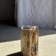 Petrified wood side table, black heart, beige bark, H35 D22 - 3330