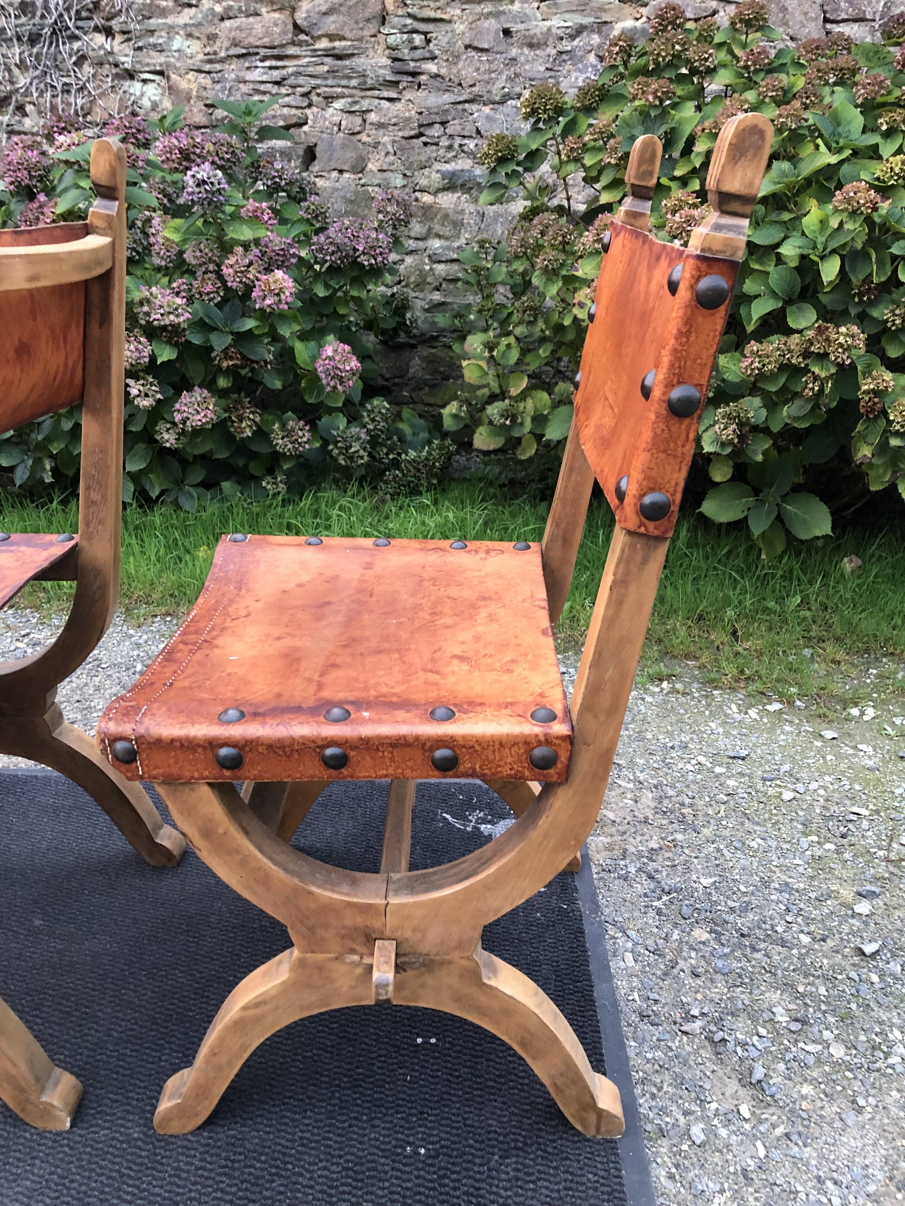 Set of 4 vintage brutalist chairs by Bram Sprij, Netherlands 1960s. in beech.