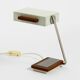 Rare original 1960s Kaiser Leuchten light metal teak table lamp
