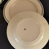 Set of semi-hollow ceramic plates from St Amand