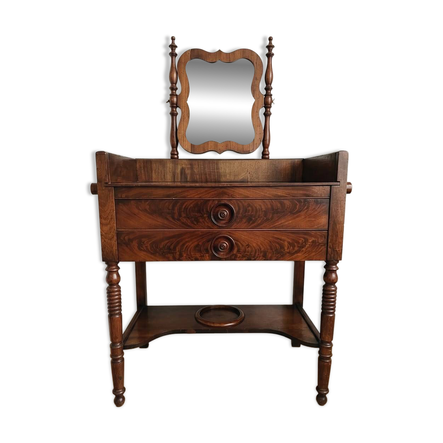 Vintage dressing table set: natural wood 80L x 39D