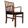 Mid-century armchair by Ole Wanscher for Fritz Hansen, stained beech and leather.