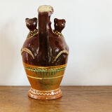 Zoomorphic gargoulette in glazed terracotta