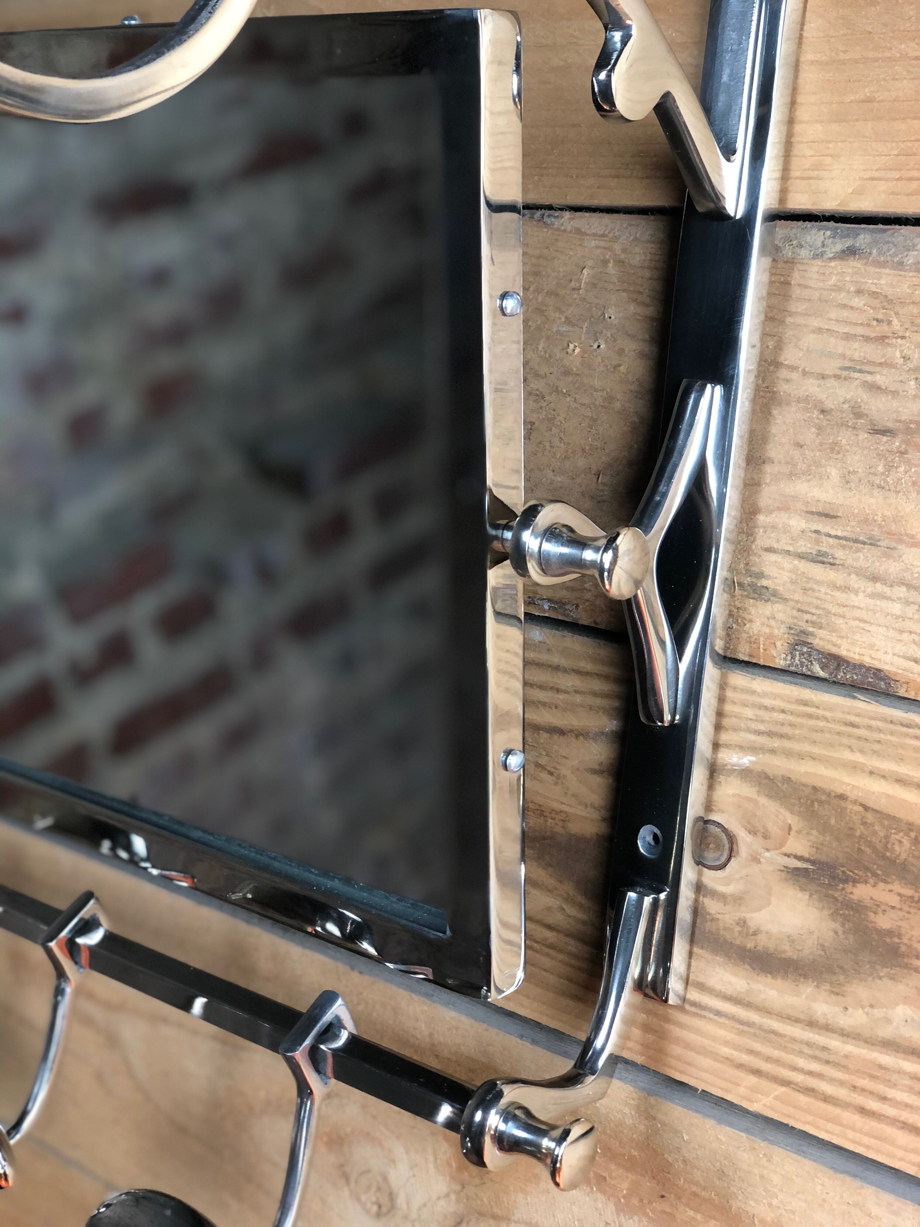 Coat holder "Vestibule" Chrome Art Deco style long 79 cm