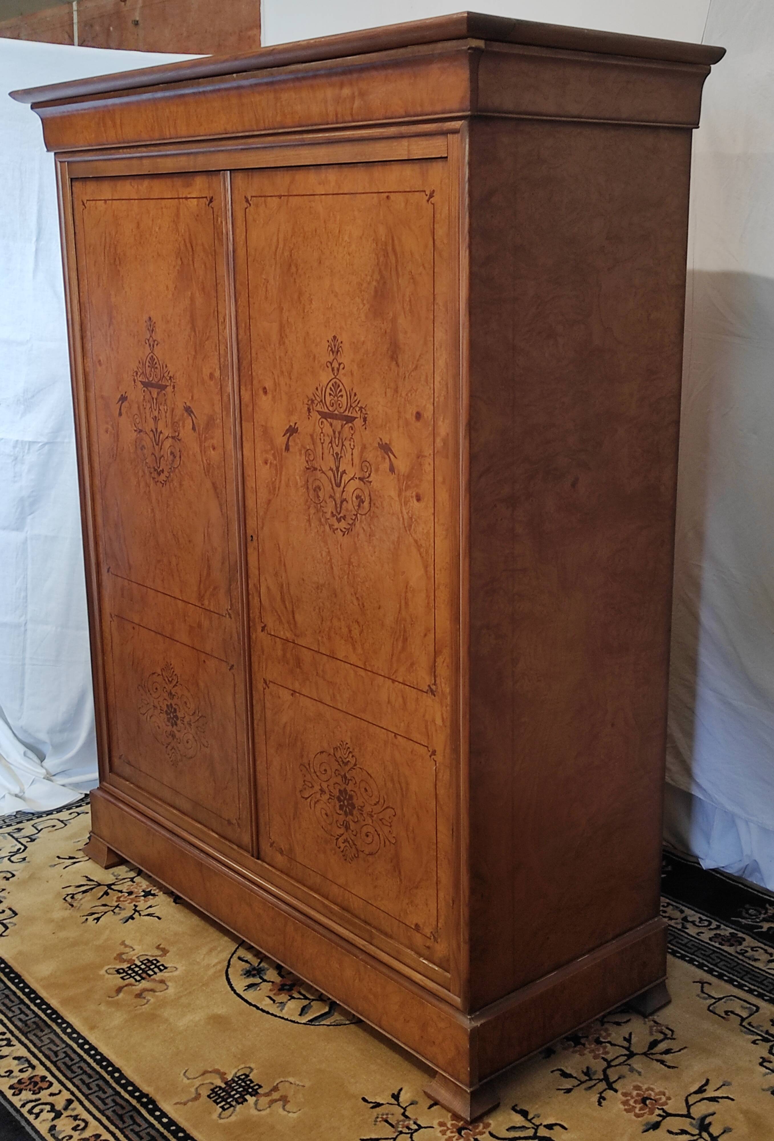 Charles x style cabinet in elm magnifying glass veneer