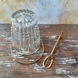 Glass ice bucket and tongs