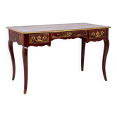 Louis XV style bureau plat with lake scene decoration. Circa 1800.
