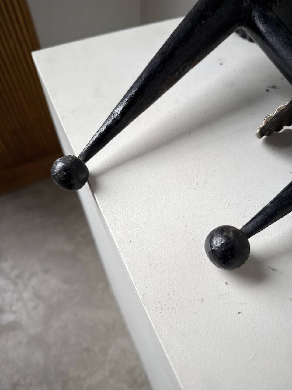 Black metal brutalist wall lights