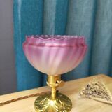 Table lamp with jagged pink lampshade
