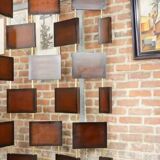 Vintage screen in wood and brass