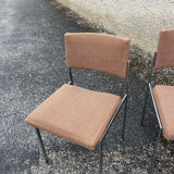 Set of 4 chromed metal chairs