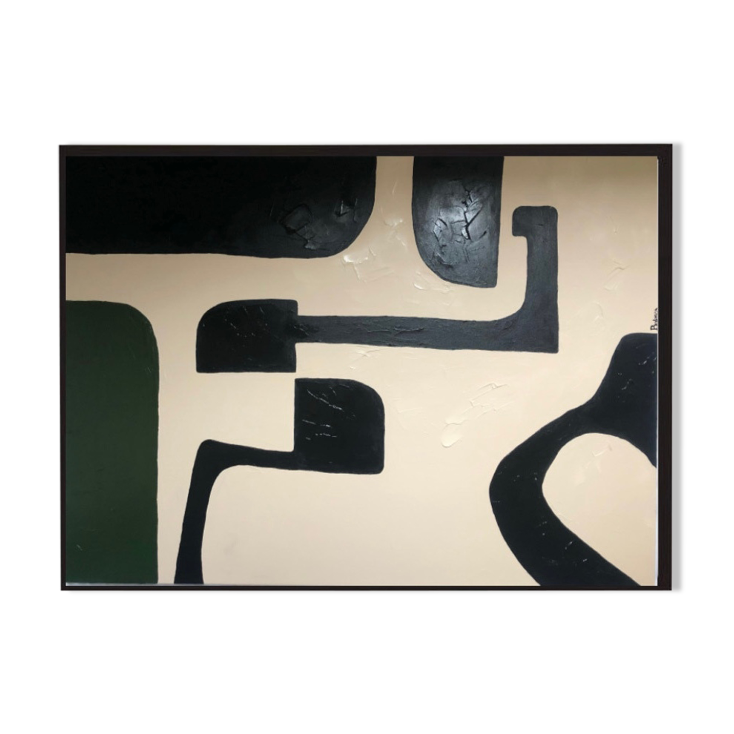 Abstract painting geometric shapes 100x81cm contemporary