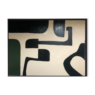 Abstract painting geometric shapes 100x81cm contemporary