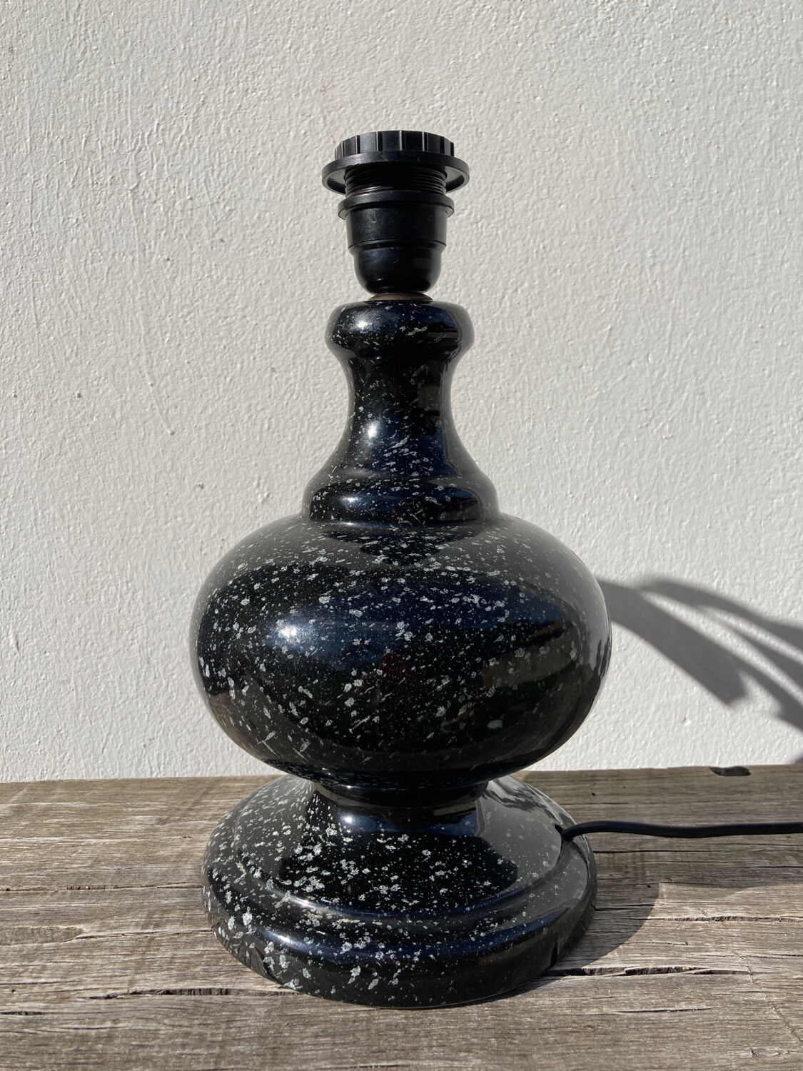 Black Memphis 80 speckled ceramic lamp base