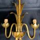 Wall lamp 2 lights golden metal design flower Rose style Italy