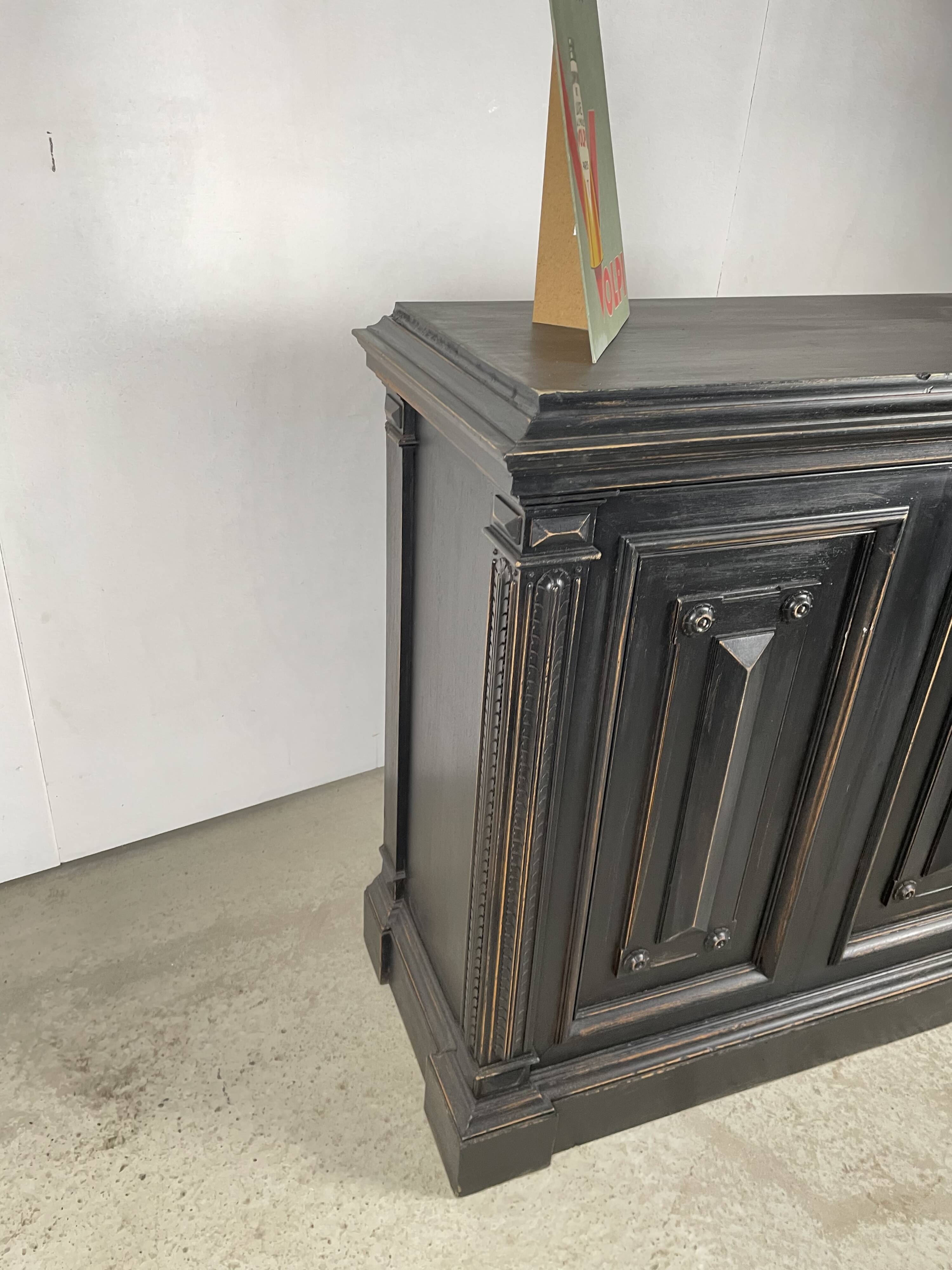 19th-century solid wood trade counter