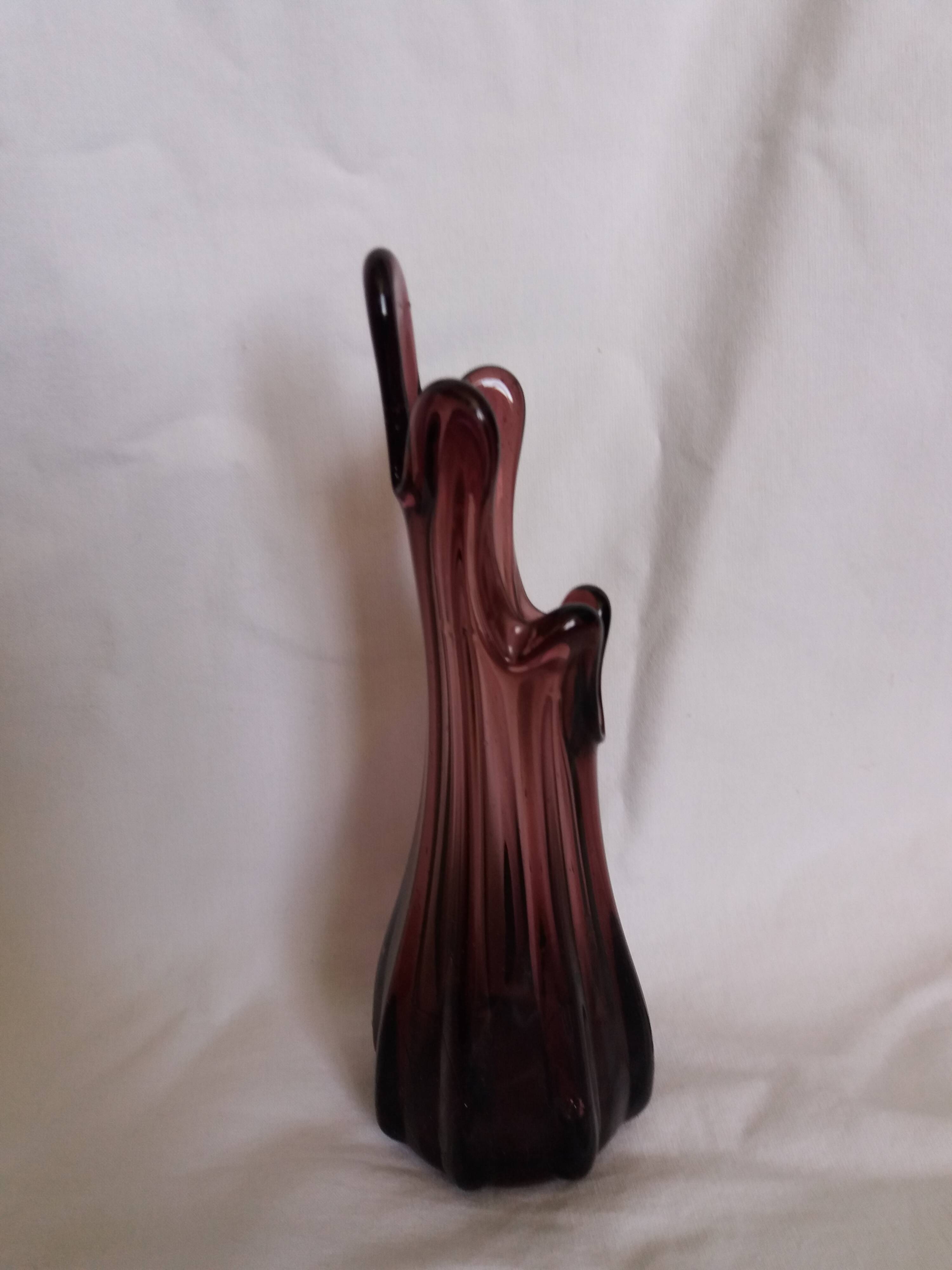 Purple or plum glass vase