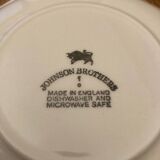 Vintage Johnson Brothers Octagonal White Teacup and Saucer Made in England